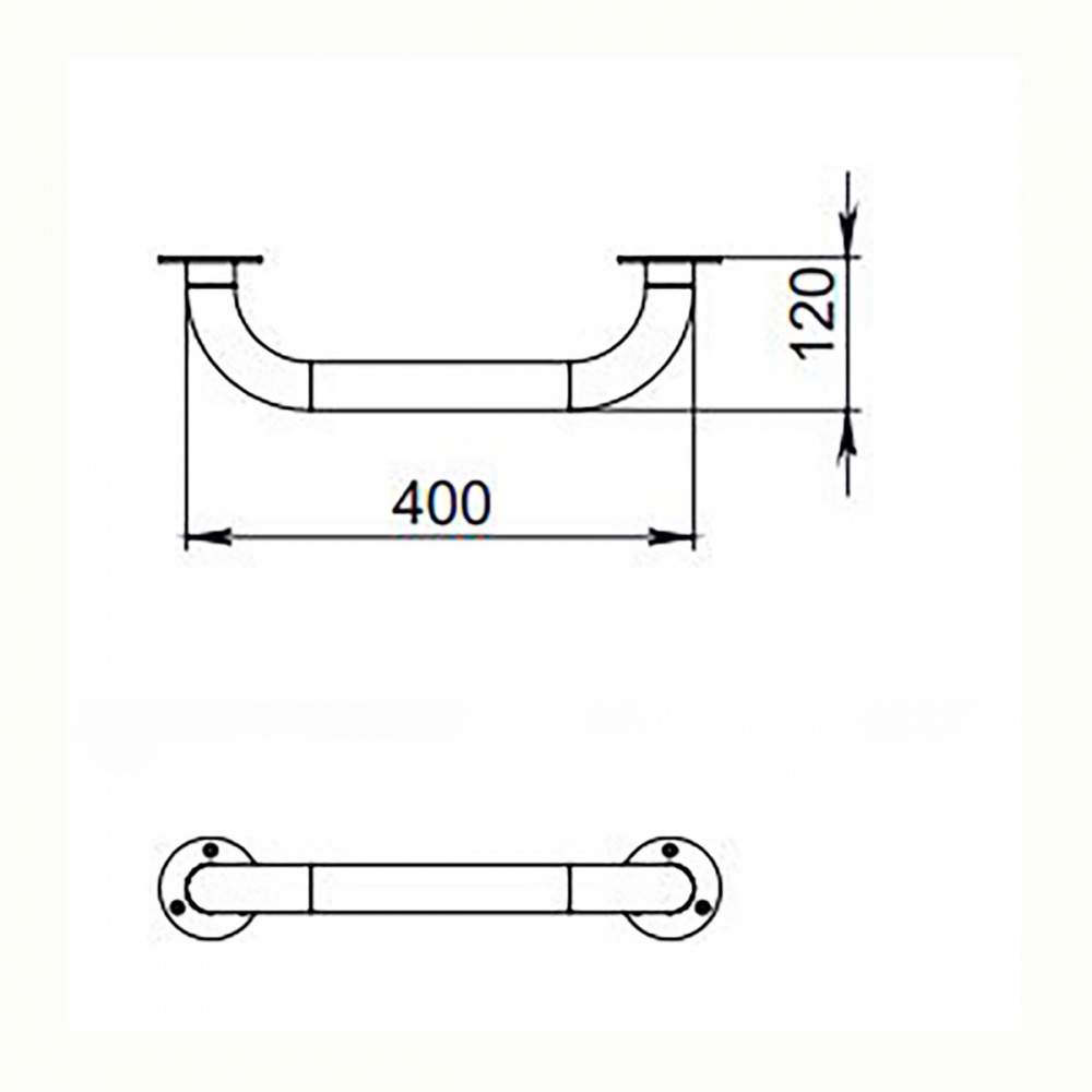 Опорный поручень для ванны, туалета 400мм