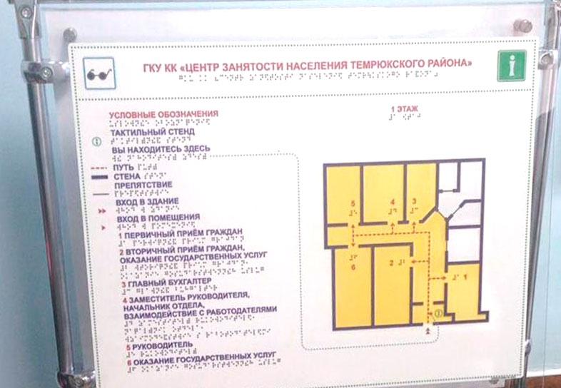 Тактильная напольная, наклонная, вертикальная стойка для мнемосхемы 630х800 мм