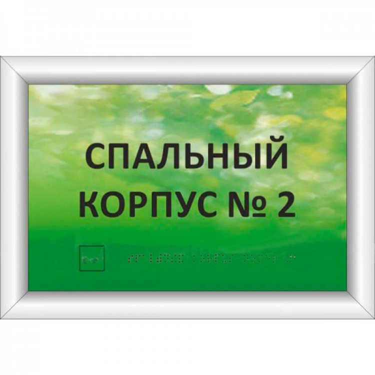 Тактильная табличка с подсветкой на основе оргстекла. Размер 200x300