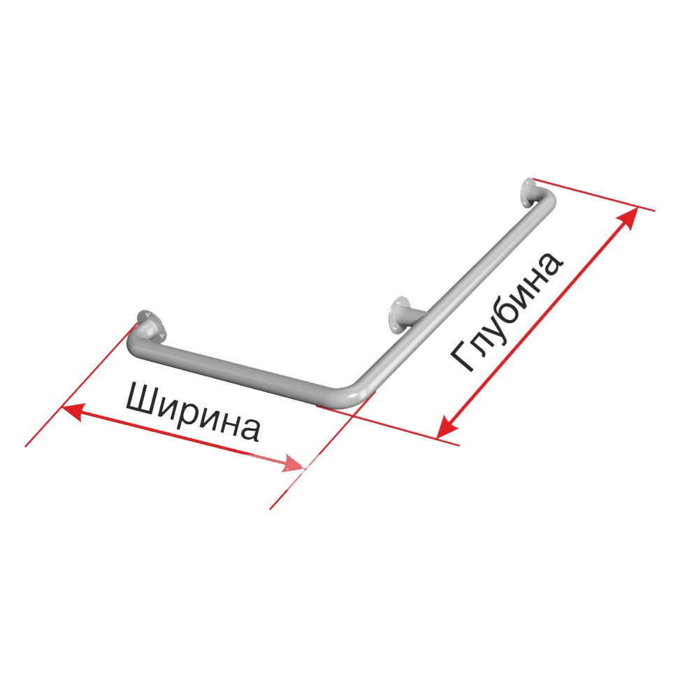 Поручень опорный настенный для внешнего угла, материал-Ст3, индивидуальный