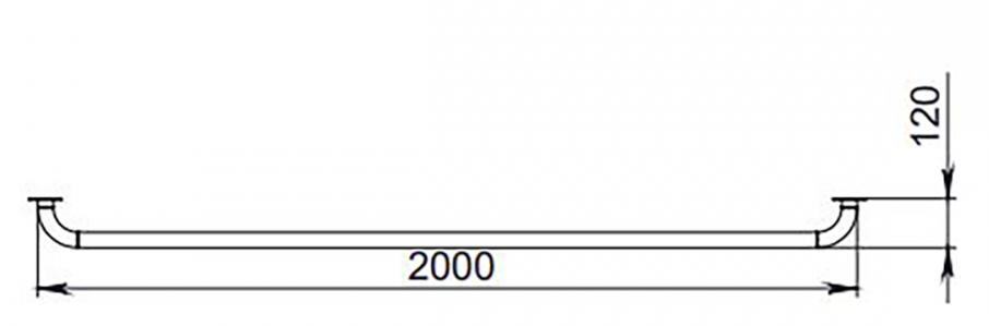 Опорный поручень для ванны, туалета 2000 мм