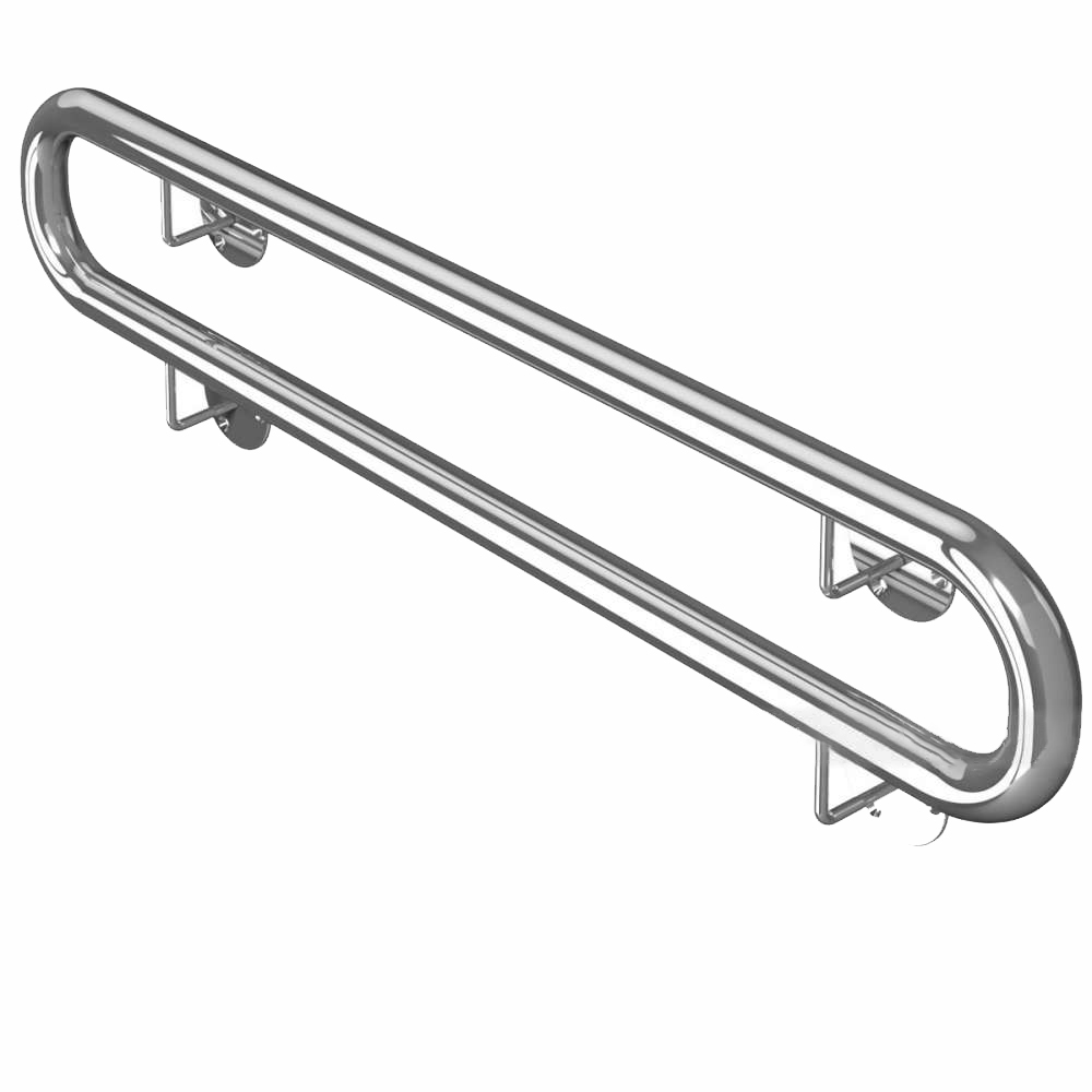 Поручень пристенный двойной с кронштейнами, цвет металл, 1000x190мм