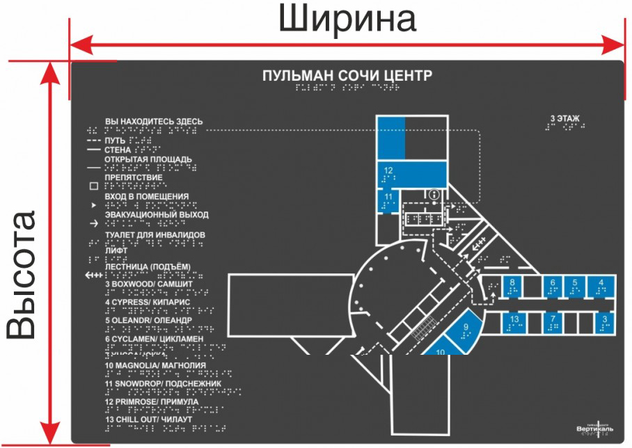 Мнемосхема тактильная(полноцветная на ПВХ 3 мм с индивидуальными размерами)